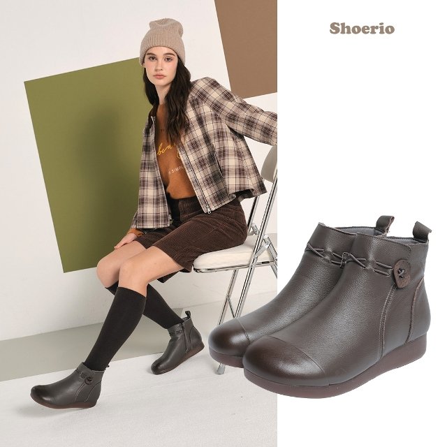 슈리오 소가죽 소프트 앵클부츠