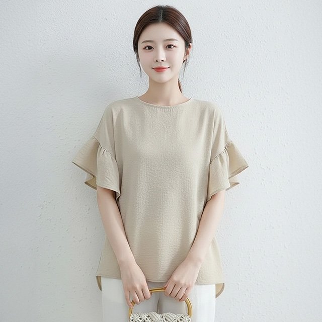 [헬리꽁땡]러플소매루즈핏블라우스2종