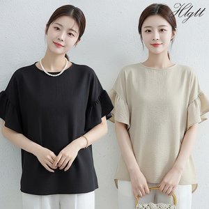 [헬리꽁땡]러플소매루즈핏블라우스2종