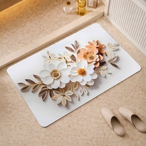 [1+1] 로얄플라워 3D 규조토 발매트 간편세척 논슬립 매트