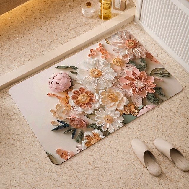 [1+1] 로얄플라워 3D 규조토 발매트 간편세척 논슬립 매트