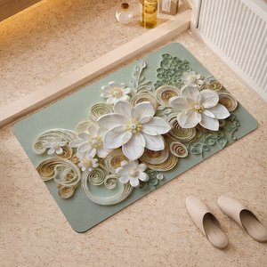 [1+1] 로얄플라워 3D 규조토 발매트 간편세척 논슬립 매트