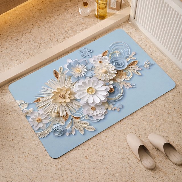 [1+1] 로얄플라워 3D 규조토 발매트 간편세척 논슬립 매트