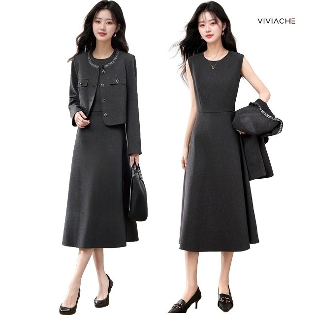 비비아체 큐빅 재킷+원피스