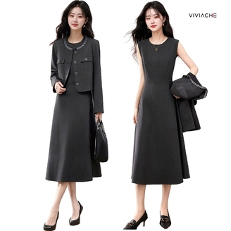 비비아체 큐빅 재킷+원피스