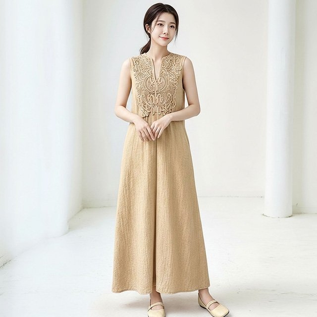 [헬리꽁땡]레이스자수민소매원피스(색상선택)