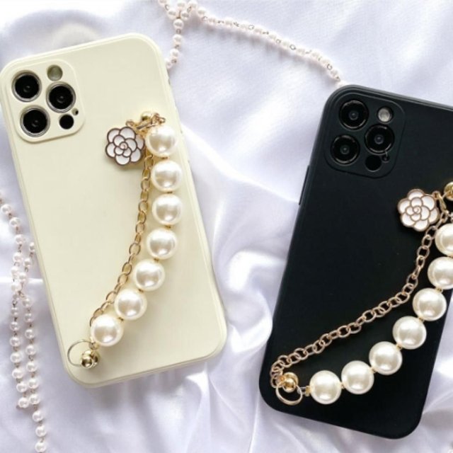 케이스 퓨대폰 커버 스트랩 더블 진주 고급 우아 (WFJV37V)