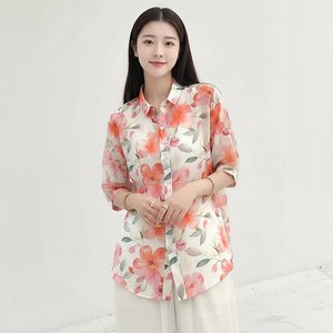 [헬리꽁땡]플라워프린트루즈핏셔츠2종