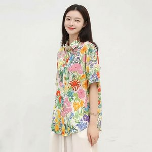 [헬리꽁땡]플라워프린트루즈핏셔츠2종