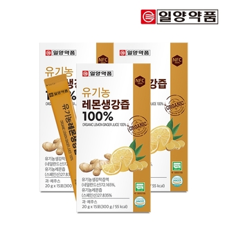 일양약품 유기농 레몬생강즙 100 15포 3박스 / NFC착즙 진저샷 스틱