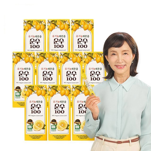 [방송에서만 할인] 정애리의 유기농 레몬즙 순수100 10박스(150포)