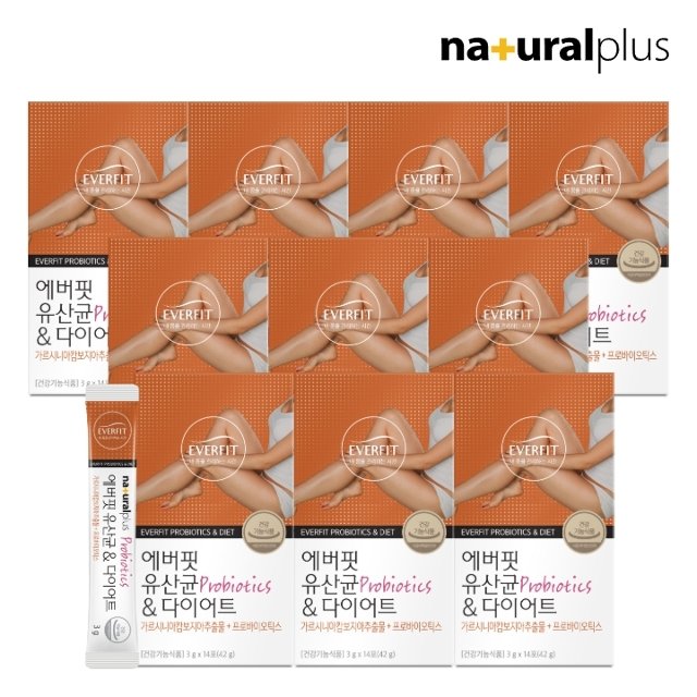 에버핏 유산균 앤 다이어트 14포 10박스 20주분 / 모유유래 유산균 가르시니아