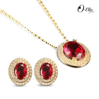 오엘라 루비 주얼리세트 목걸이 귀걸이 세트