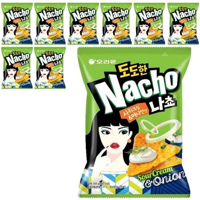 오리온제과 도도한나쵸 사워크림어니언맛 155g 9개