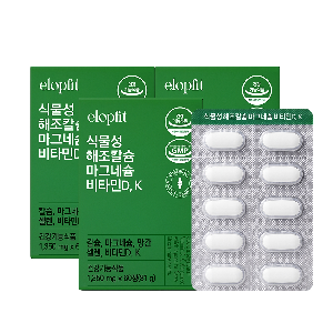 [이롭핏] 식물성 칼마디 해조 칼슘 마그네슘 비타민 D,K 60정X 3병 (6개월분)