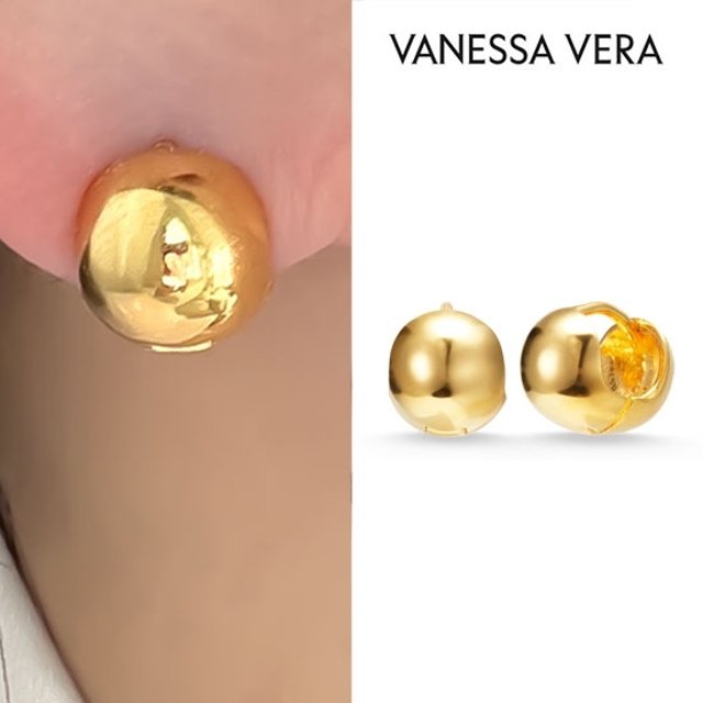 바네사베라 24K  순금 볼륨 8mm 볼 원터치 귀걸이