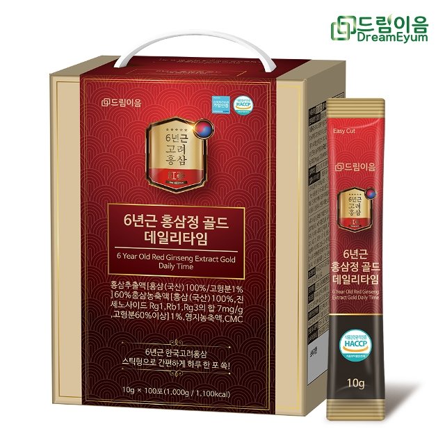 드림이음 6년근 홍삼정 골드 스틱 데일리타임 10g x 100포 1박스
