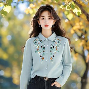 [루미루나]로맨틱자수셔츠블라우스2종
