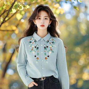 [루미루나]로맨틱자수셔츠블라우스2종