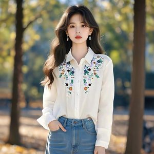 [루미루나]로맨틱자수셔츠블라우스2종
