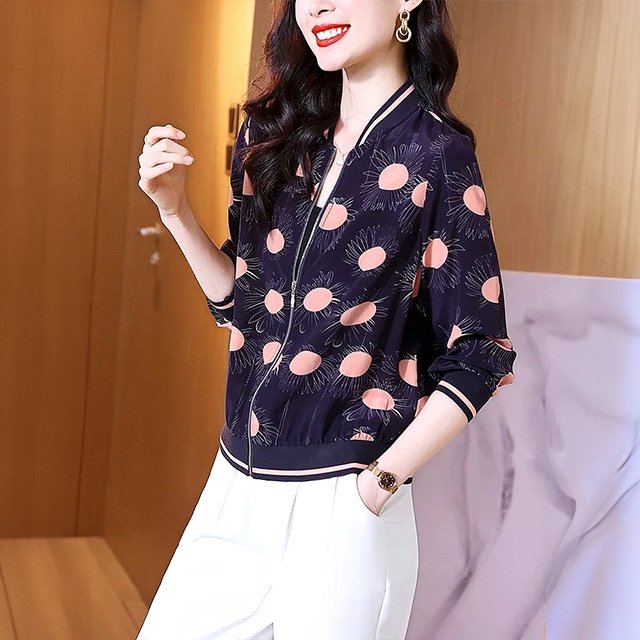 [루미루나]배색잔꽃블루종점퍼2종