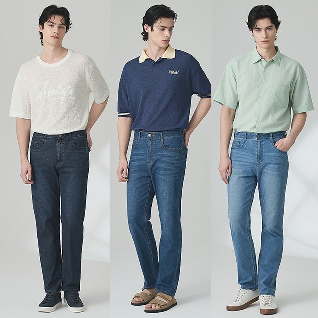 뱅뱅 26SS 남성 여름 라이크라 스트레이트 데님 3종
