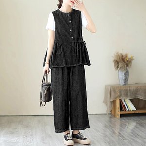 [헬리꽁땡] 청베스트상하세트(색상선택)