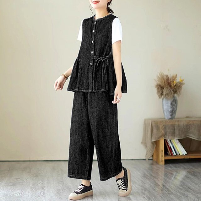 [헬리꽁땡] 청베스트상하세트(색상선택)