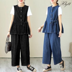 [헬리꽁땡] 청베스트상하세트(색상선택)