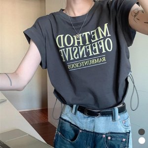 [샵앤] 여성 라운드 캡소매 밑단 스트링 반팔티 WDMS-WSH-TS14474503