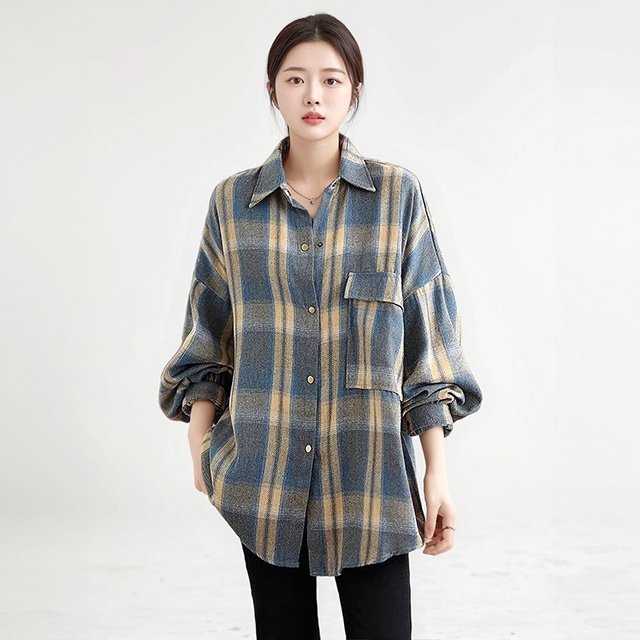 [헬리꽁땡]포켓체크셔츠오버핏2종