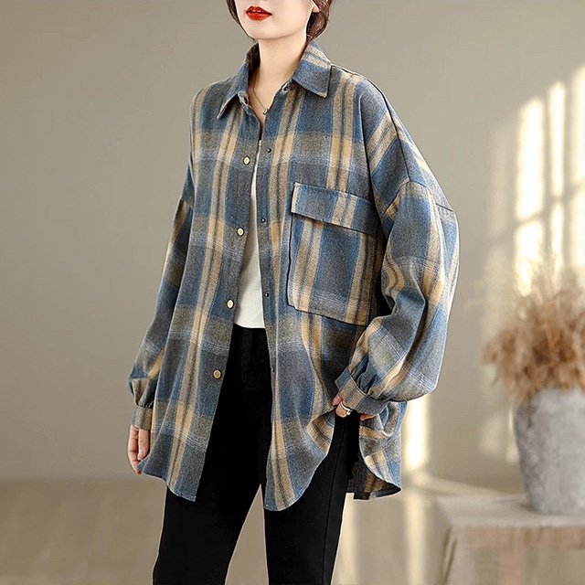 [헬리꽁땡]포켓체크셔츠오버핏2종