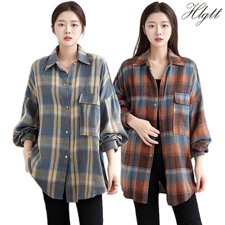 [헬리꽁땡] 포켓 체크 셔츠 오버핏 2종
