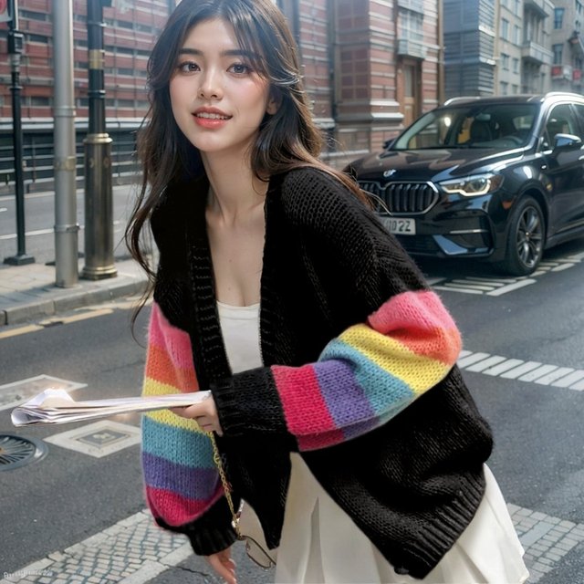 [비니브] 레인보우 니트 가디건 2종