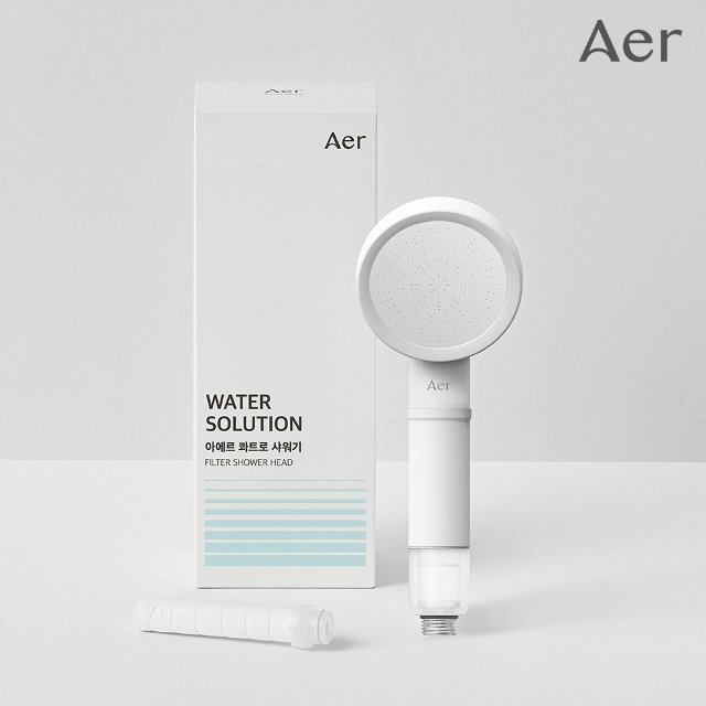아에르 샤워헤드 녹물 석회질제거 절수 수압상승 콰트로 필터샤워기