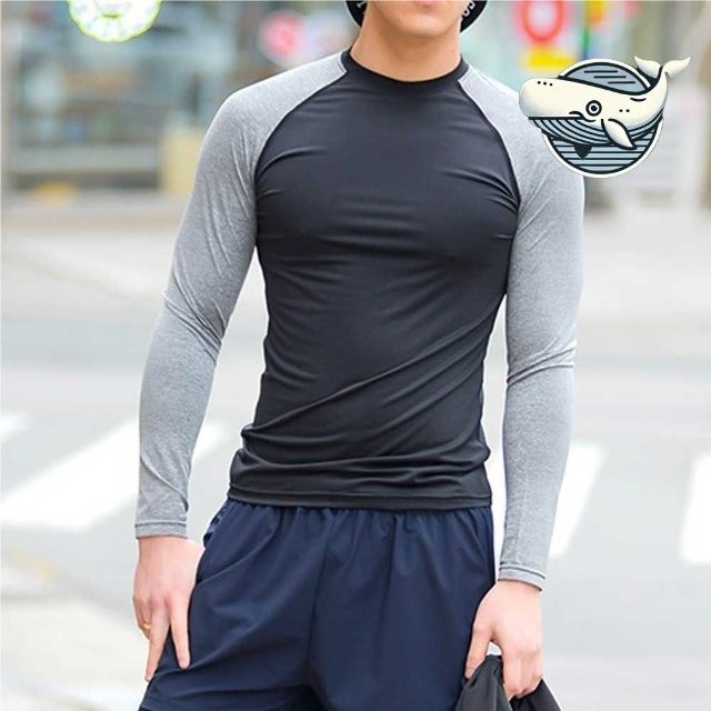 레이어드 래쉬가드 스포츠 티셔츠 자외선 차단