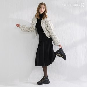 더스튜디오케이 천연소가죽 웜기모 다이아 퀼팅 부츠