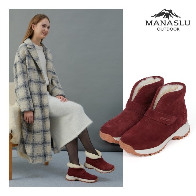 쇼핑엔티 단독! [마나슬루] 천연양모 소가죽 방한 부츠