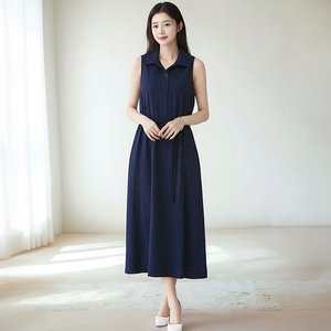 [헬리꽁땡]주아드인견카라끈벨트원피스2종
