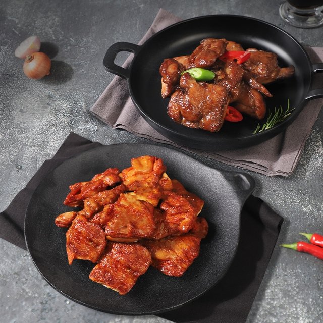 [쇼핑엔티 단독구성][한솔닭갈비] 통닭다리 매운닭갈비 3팩 + 간장닭갈비 2팩 (각600g 총3kg)