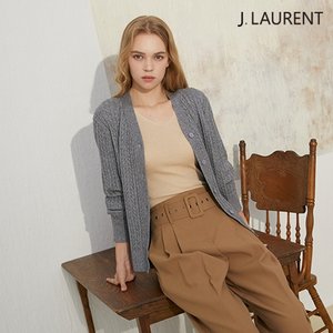 제이로랑 케이블 브이넥 가디건