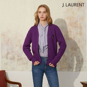 제이로랑 케이블 브이넥 가디건
