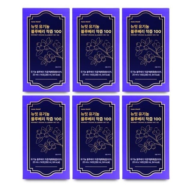 뉴밋 유기농 블루베리 착즙 100 20ml x 14포 X 6박스 I