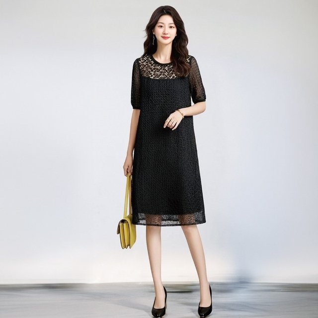 쉐바 바넷 쉬폰 레이스 원피스