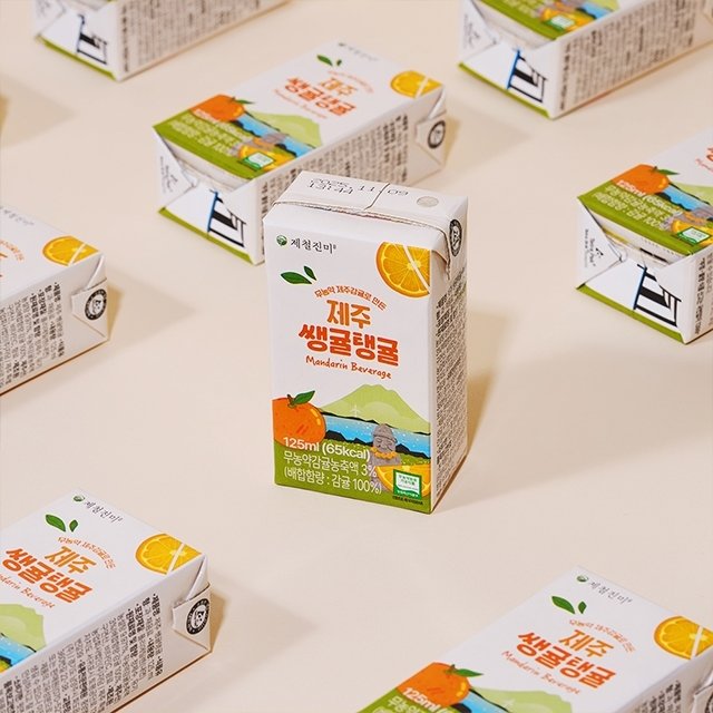 [건강한 음료] 제철진미 쌩귤탱귤 제주 무농약 감귤쥬스 총 72팩 (125ml x 24팩 x 3박스)