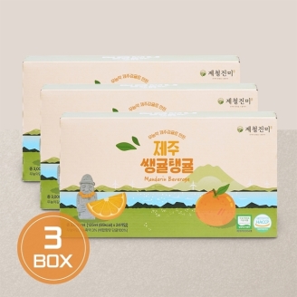[건강한 음료] 제철진미 쌩귤탱귤 제주 무농약 감귤쥬스 총 72팩 (125ml x 24팩 x 3박스)