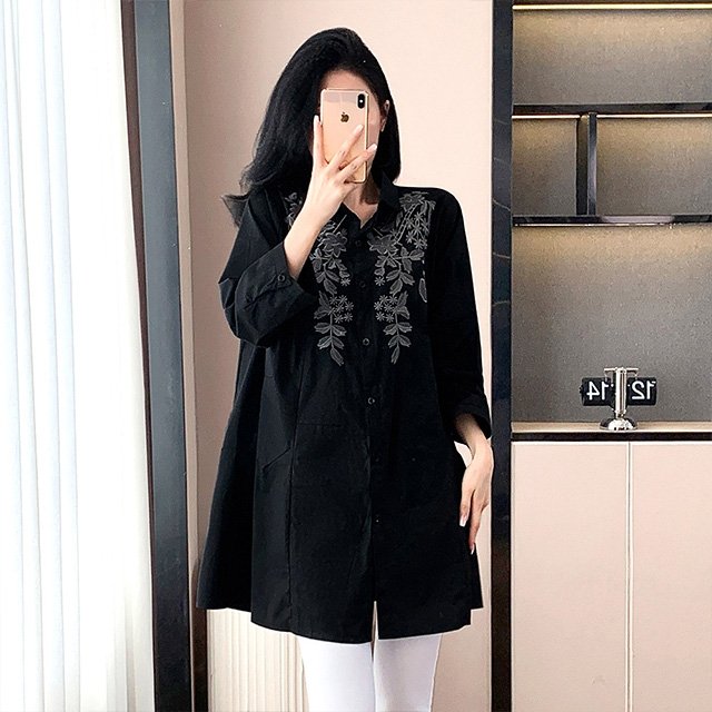 [루미루나]들꽃자수카라롱셔츠(색상선택)
