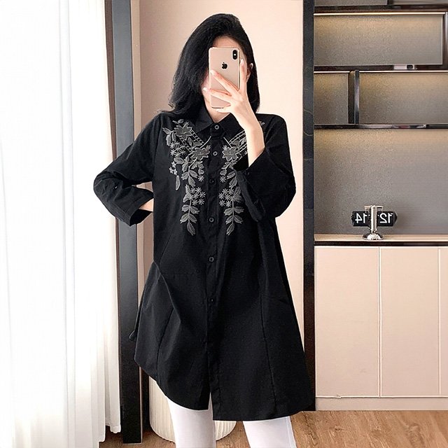 [루미루나]들꽃자수카라롱셔츠(색상선택)