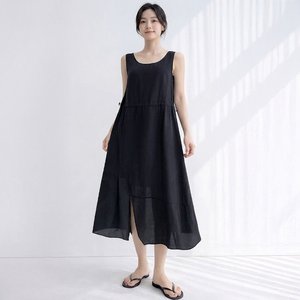 [블랙미즈] 허리스트링 소프트 썸머 민소매 원피스+가디건 3종세트(원피스2종+가디건1종)