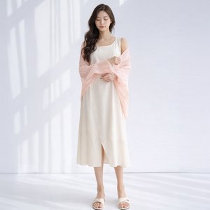 [블랙미즈] 허리스트링 소프트 썸머 민소매 원피스+가디건 3종세트(원피스2종+가디건1종)